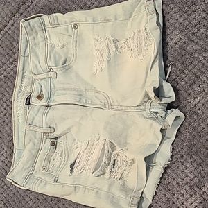 American eagle acid wash destroyed "high rise shortie"